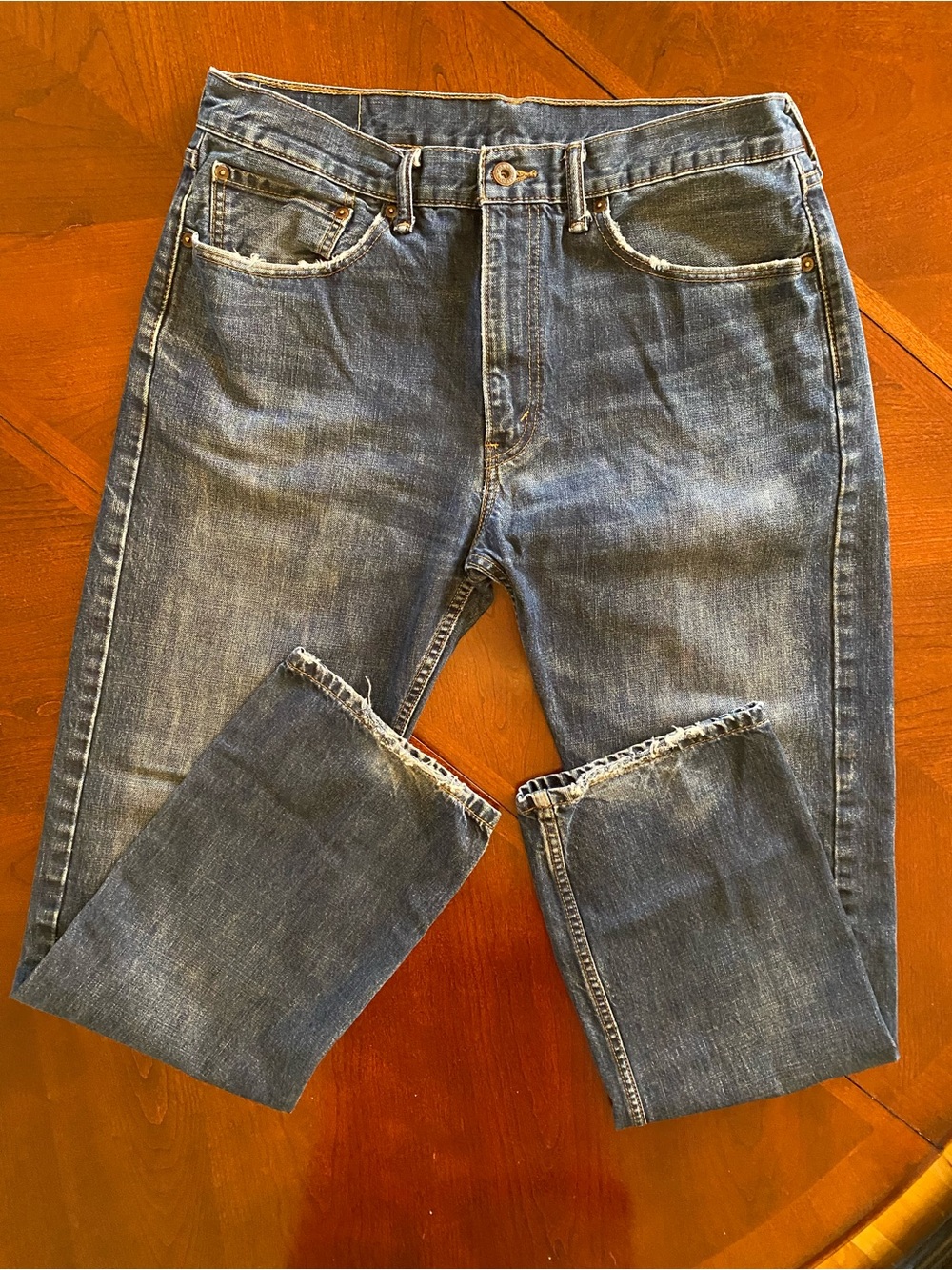 Levi's Dark Blue Denim Jeans with Tan Leather Patch